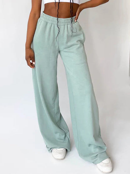 Solid Color Rolled Sweatpants