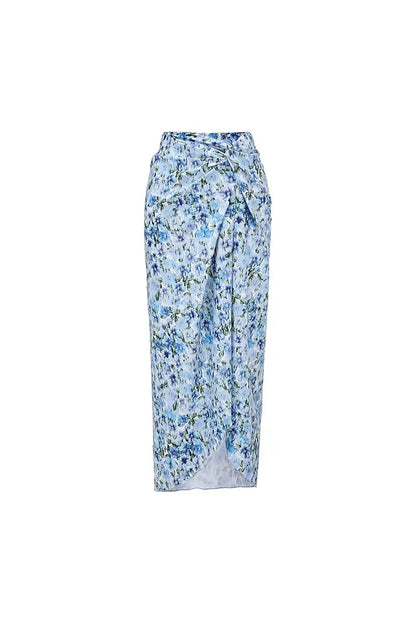 Conjunto de una pieza sin tirantes con cuello halter floral