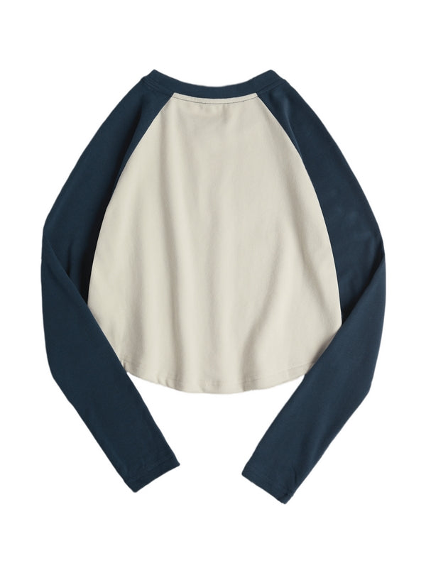 Kitten Print Raglan Long Sleeve Tee