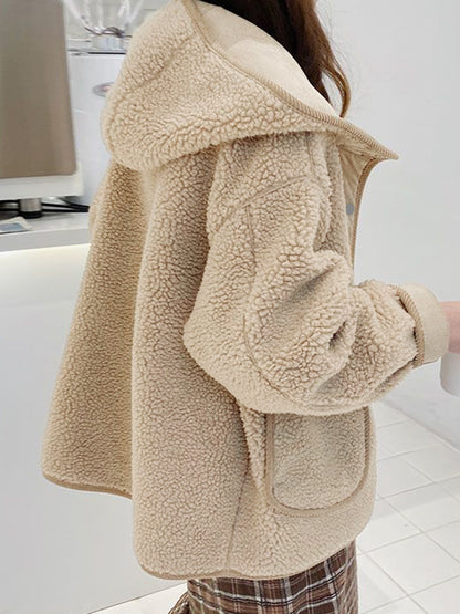 Lambswool Hooded Loose Jacket