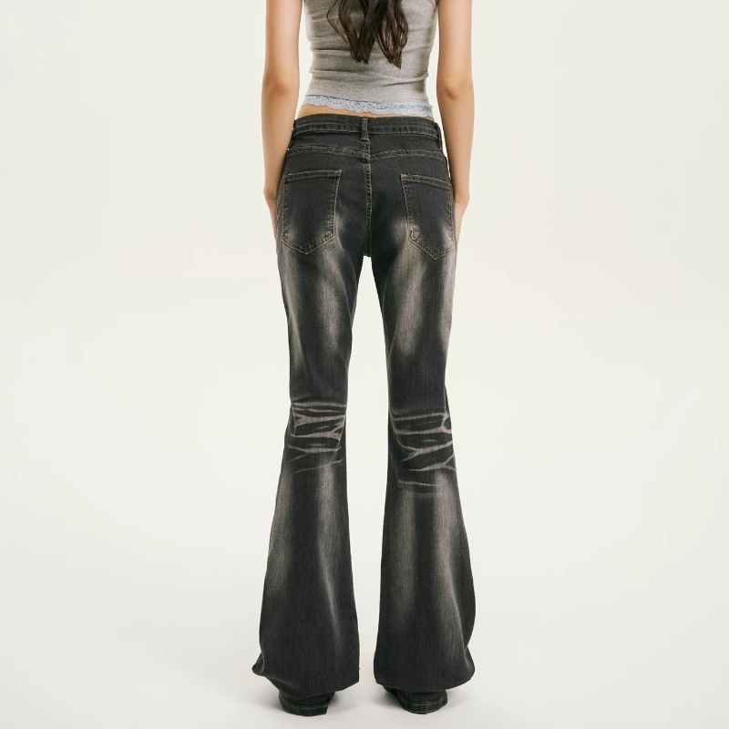 Ripped pocket button low rise jeans | Baggy Low Rise Jeans  | Festival Outfits Women