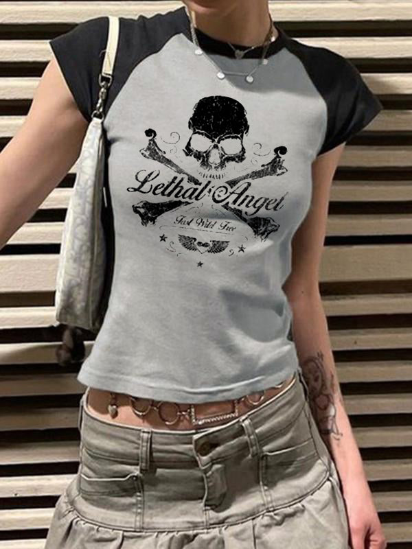 Skull Print Short Sleeve Tee