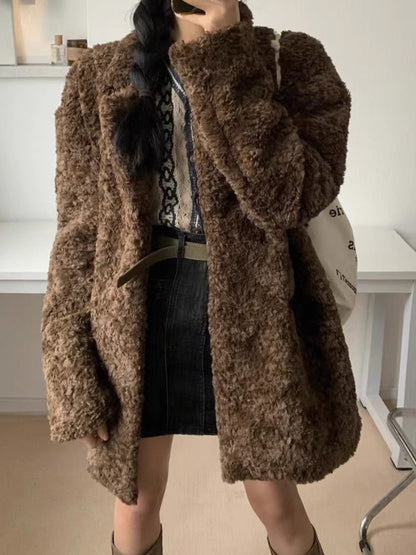 Vintage Brown Faux Fur Jacket
