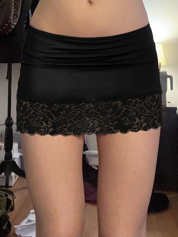 Lace Wrap Hip Slimming Mini Skirt