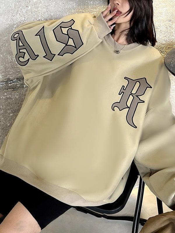 Street Letter Print Oversized Sweatshirt