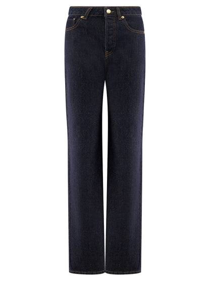 Stassi Denim High Waist Pocketed Straight Leg Jeans