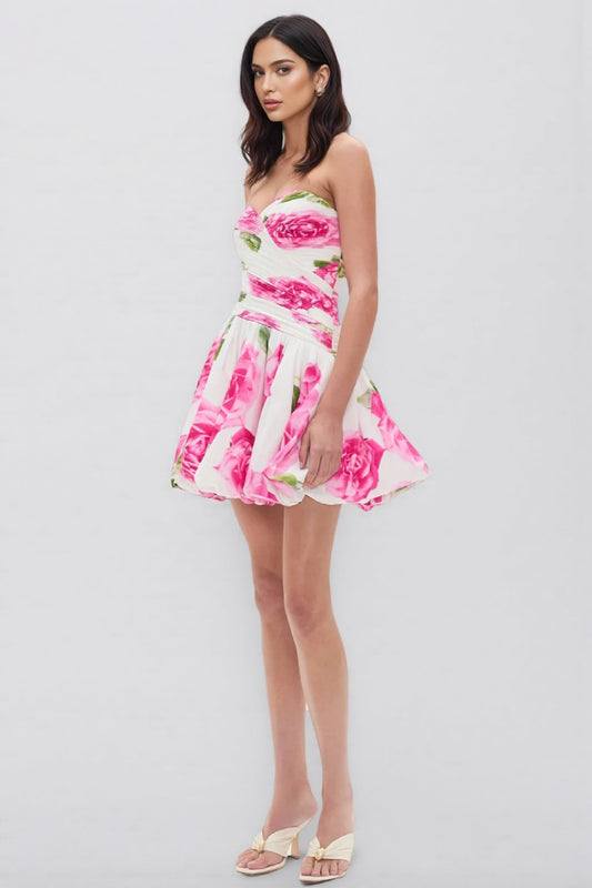 Deborah Strapless Ruffled Mini Dress
