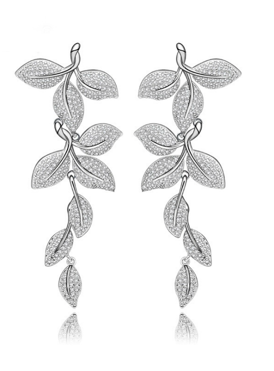 Noble Tiny Leaf Shape Drop Earrings