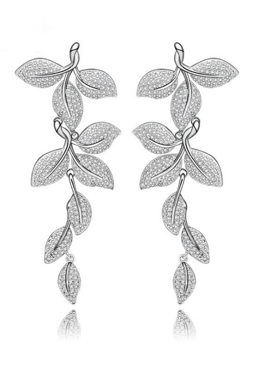 Noble Tiny Leaf Shape Drop Earrings