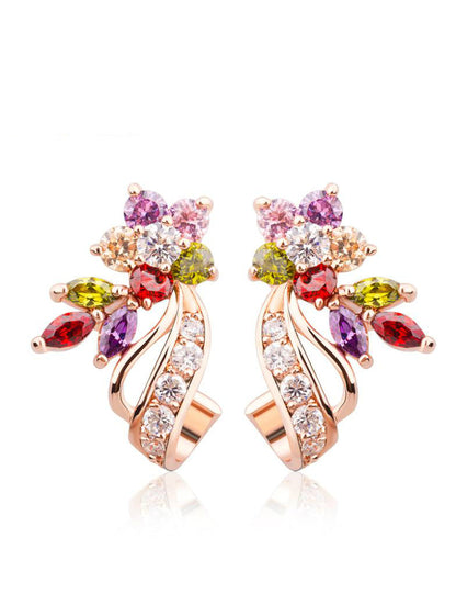 Multicolor AAA Zircon Stone Big Stud Earrings