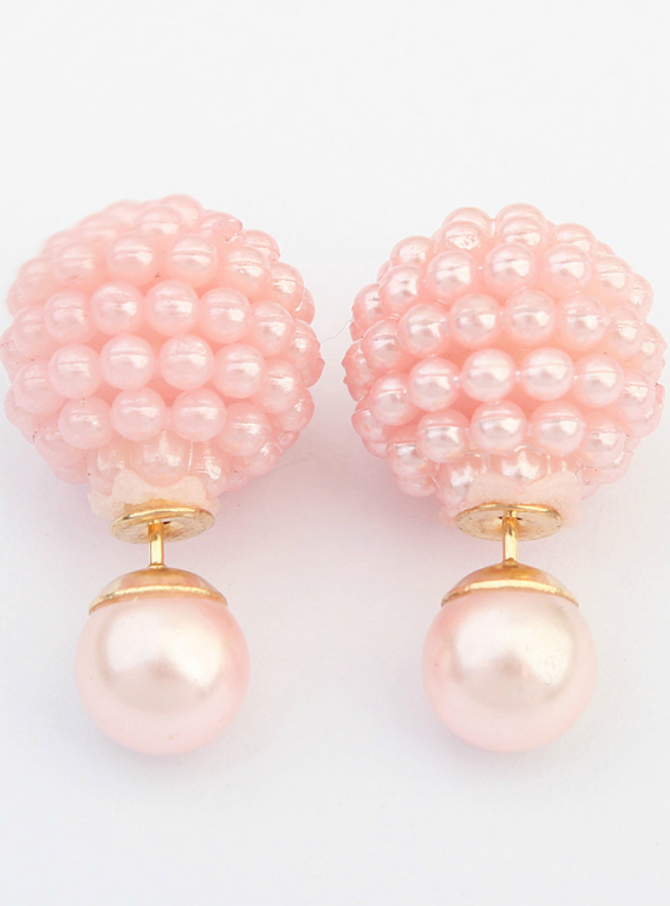 Charm Pearl Statement Stud Earrings
