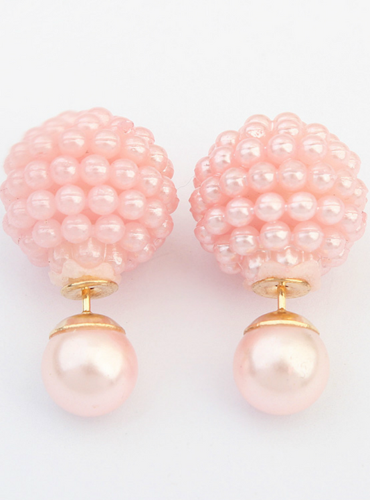Charm Pearl Statement Stud Earrings