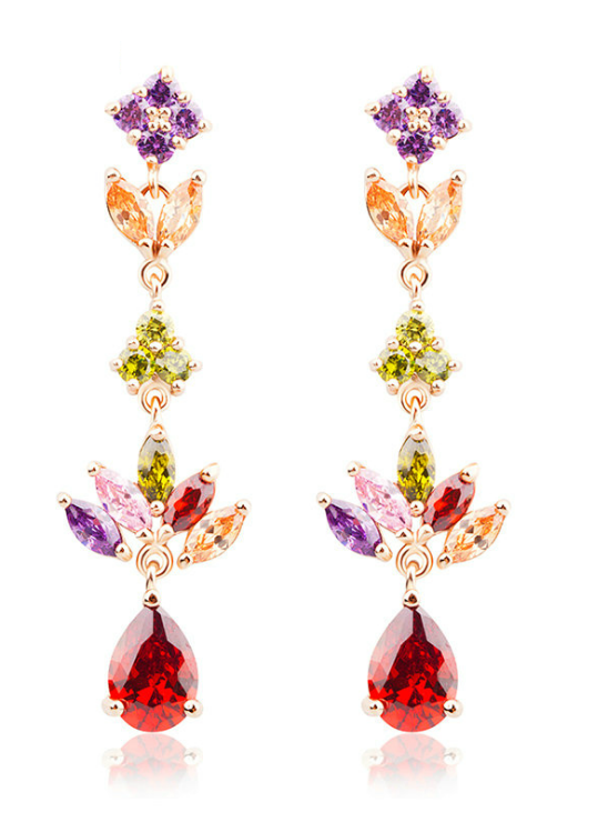 Multicolor AAA Zircon Stone Dangle Earrings