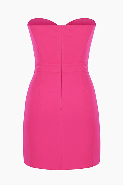 Vestido mini de tubo con aberturas y ribete de lazo Mignon