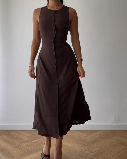 Button Waist Temperament Dress