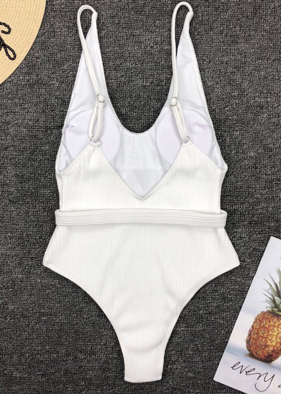 Capri - Belted Ribbed One-Piece Swimsuit