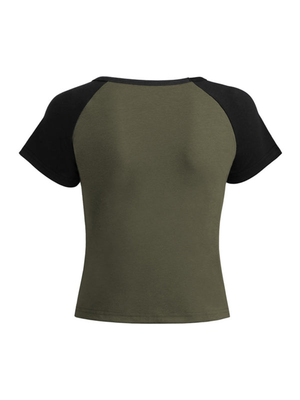 Raglan Sleeves Printed Short Sleeve Tee