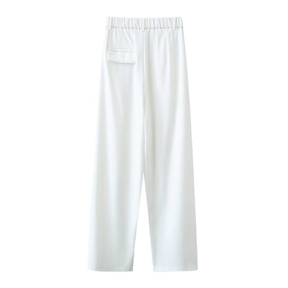 Autumn Winter Irregular Asymmetric Design Short Blazer High Waist Wide Leg Pants Set