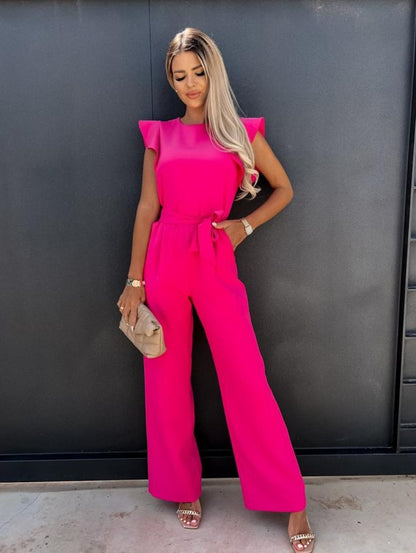 New High Waist Commuter Waist Strap Jumpsuit