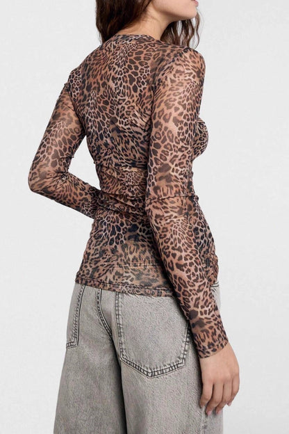 Leopard Pattern Base Mesh Top