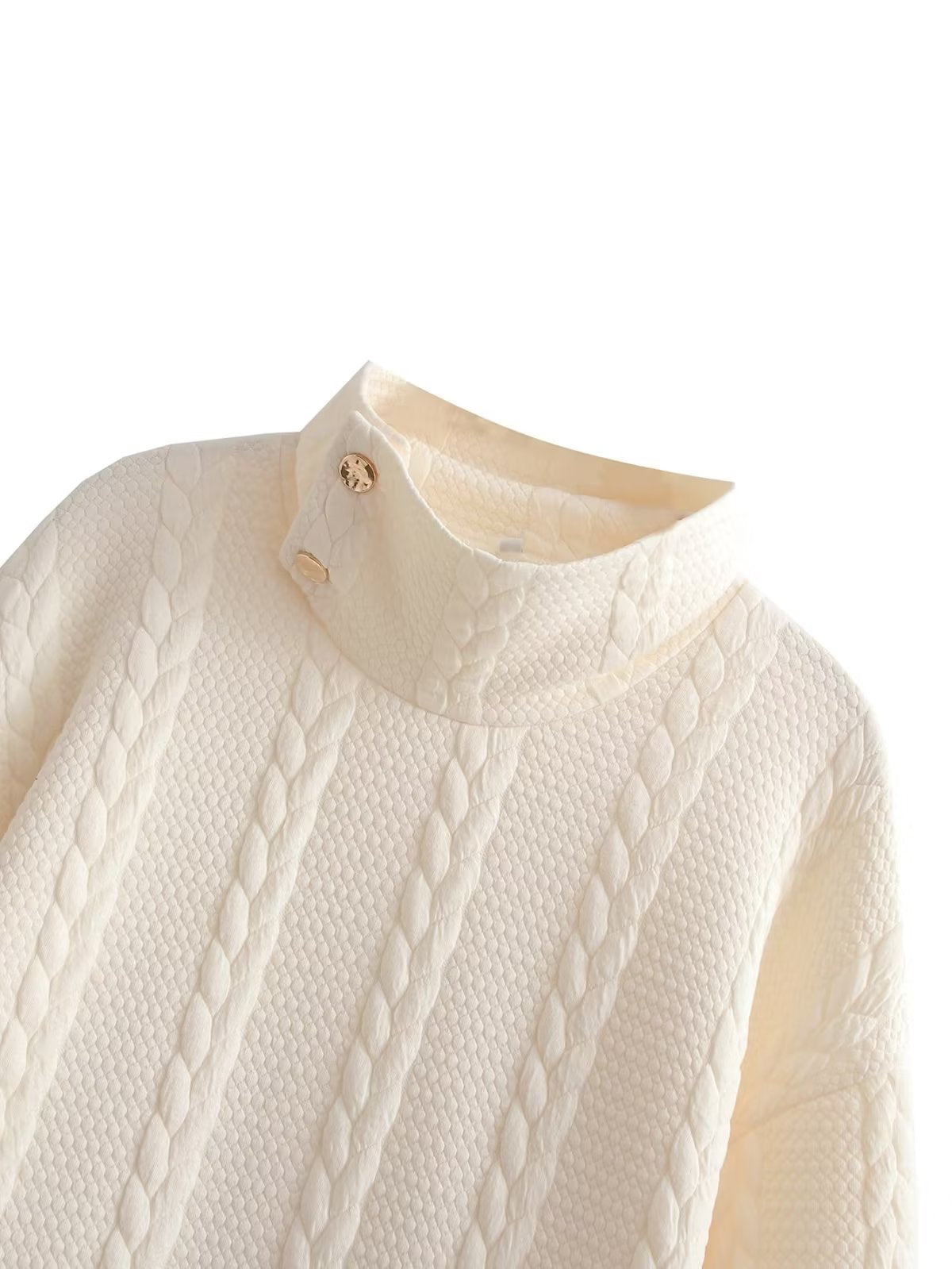 Fall Women Clothing Office Stand Collar Twist Knitted Quilted Long Sleeve Dress
