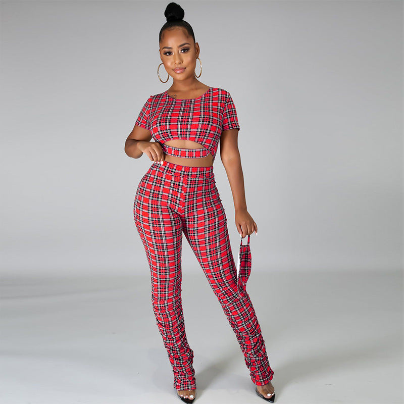 Popular Plaid Women Clothing Suit Three Colors Optional