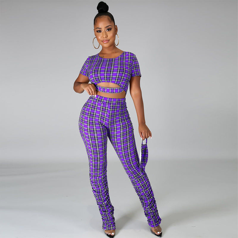 Popular Plaid Women Clothing Suit Three Colors Optional