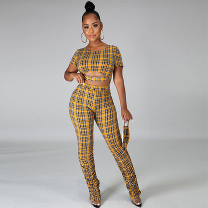 Popular Plaid Women Clothing Suit Three Colors Optional