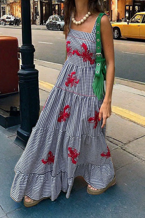 Exquisito vestido camisola midi con bordado festivo