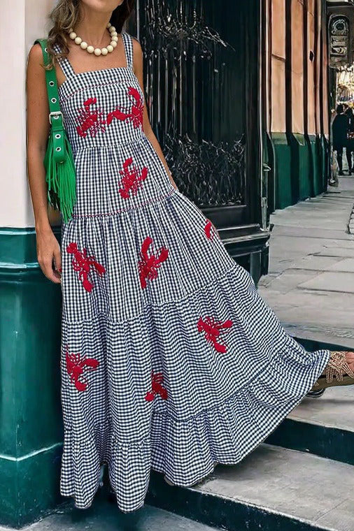 Exquisito vestido camisola midi con bordado festivo