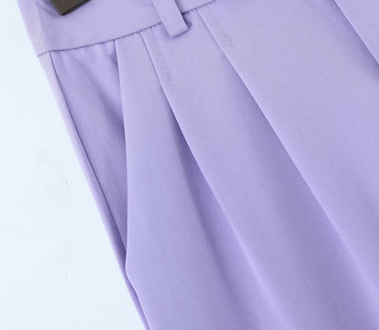 Winter Women Clothing Short Small Tank Top Top High Waist Buckle Casual Pants Suit Women