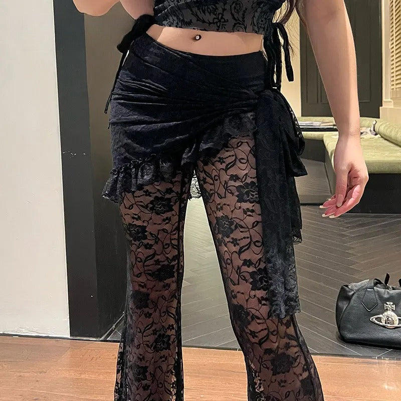Black Lace Harajuku Pants