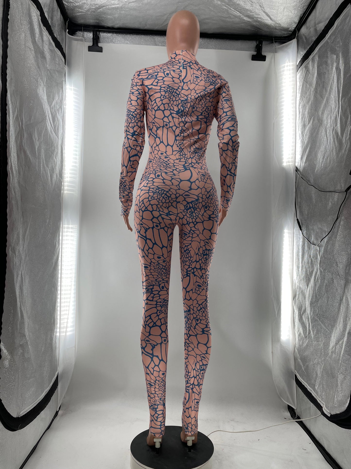 Women Clothing Jumpsuit Long Sleeve Printed Slim Fit Bodysuit