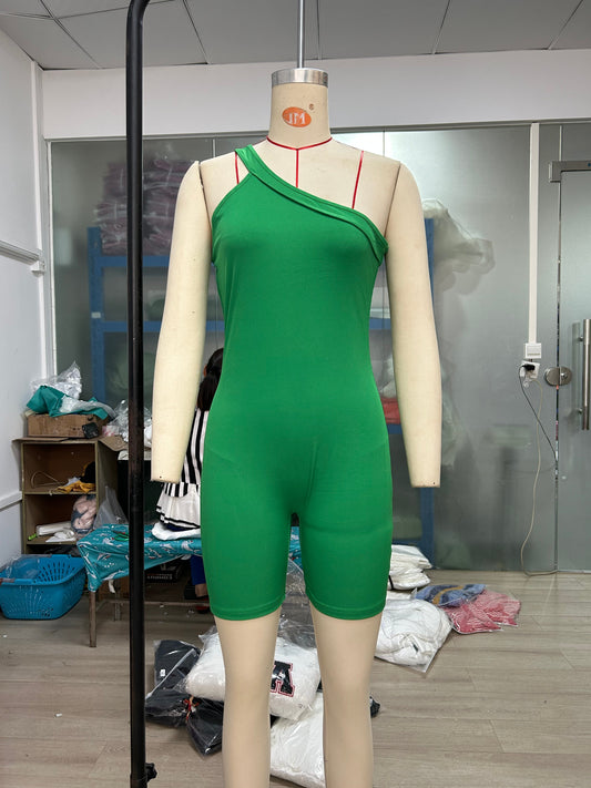 Women Clothing Jumpsuit Autumn Winter Thread Shoulder Sleeveless Slim Fit Hip Raise Sexy Siamese Shorts
