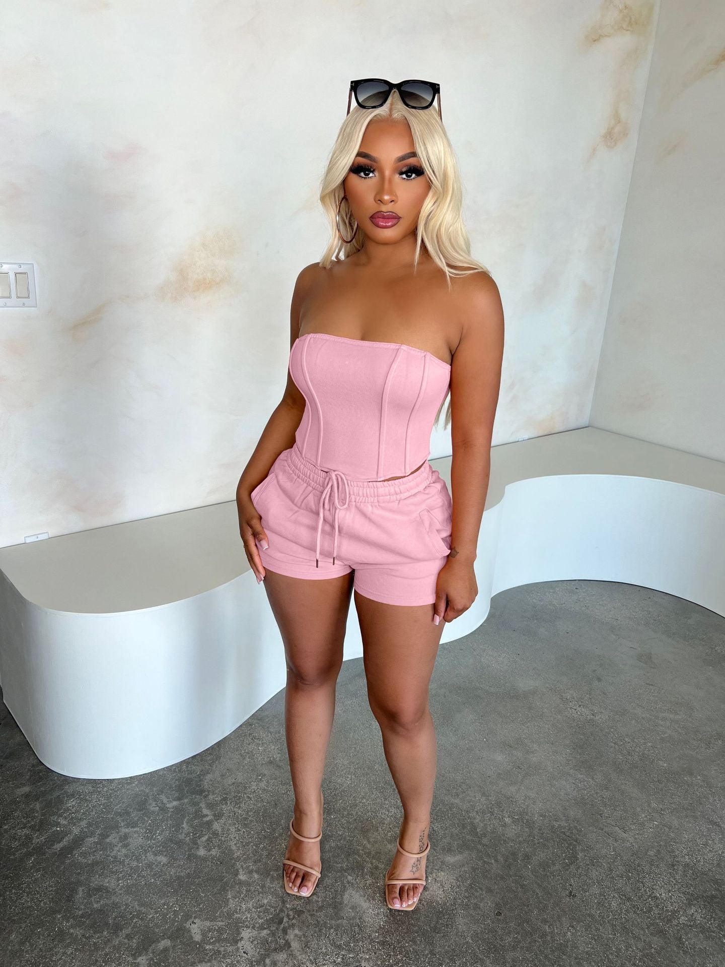 Women Sexy Solid Color Casual Sports Suit