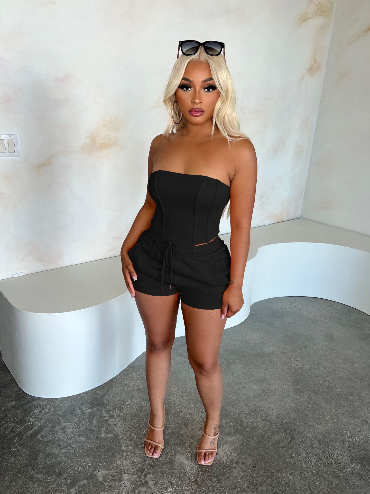 Women Sexy Solid Color Casual Sports Suit