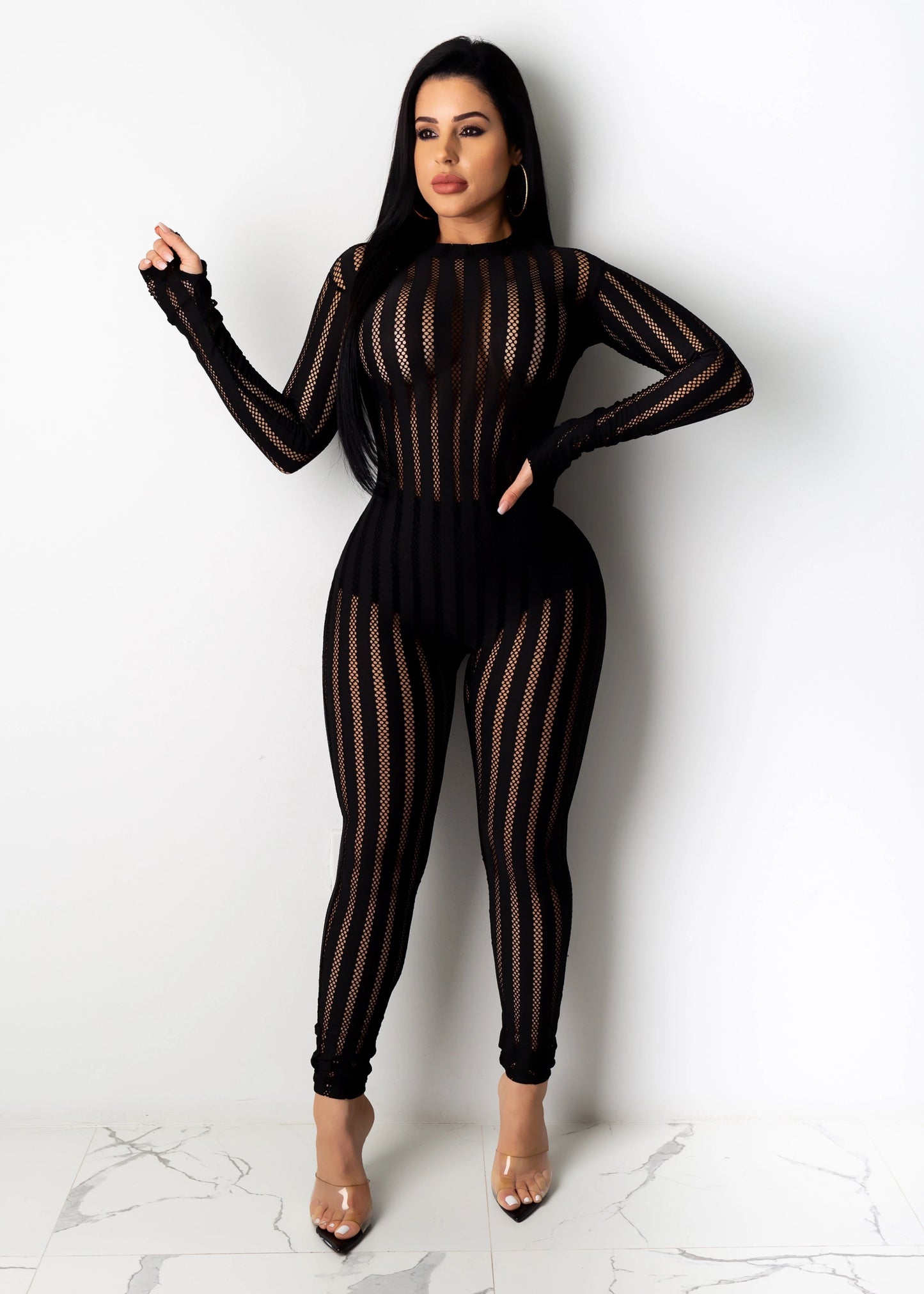 Striped Casual Pants South Africa Sexy Rainbow Mesh Stitching Stretch Jumpsuit Leggings