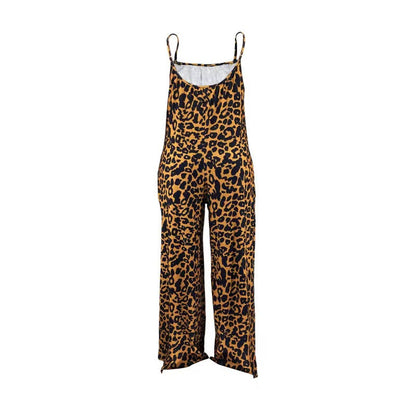 Jumpsuit Summer Leopard Print Strap Casual Jumpsuit Women