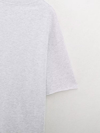 Summer Women Stretch High Waist Shorts Loose Cotton Short Sleeve T shirt