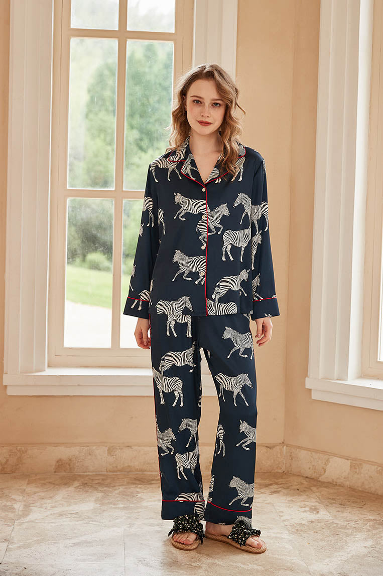 Conjunto de pijama con estampado de cebra