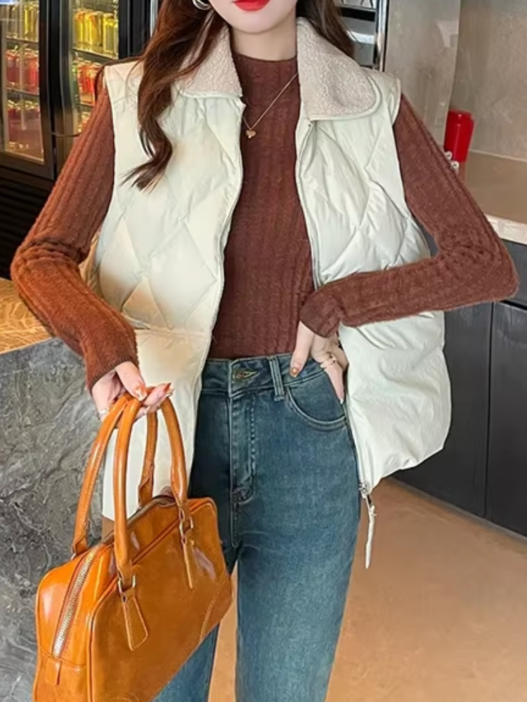 Elegante jersey de cuello alto de punto forrado para mujer | Ideal para otoño/invierno