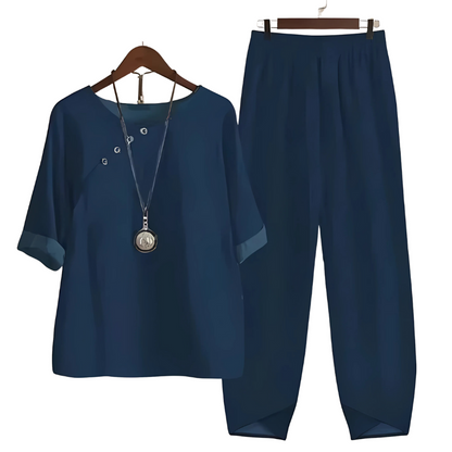 Jemima - Elegante conjunto de dos piezas para mujer | Lino de estilo moderno