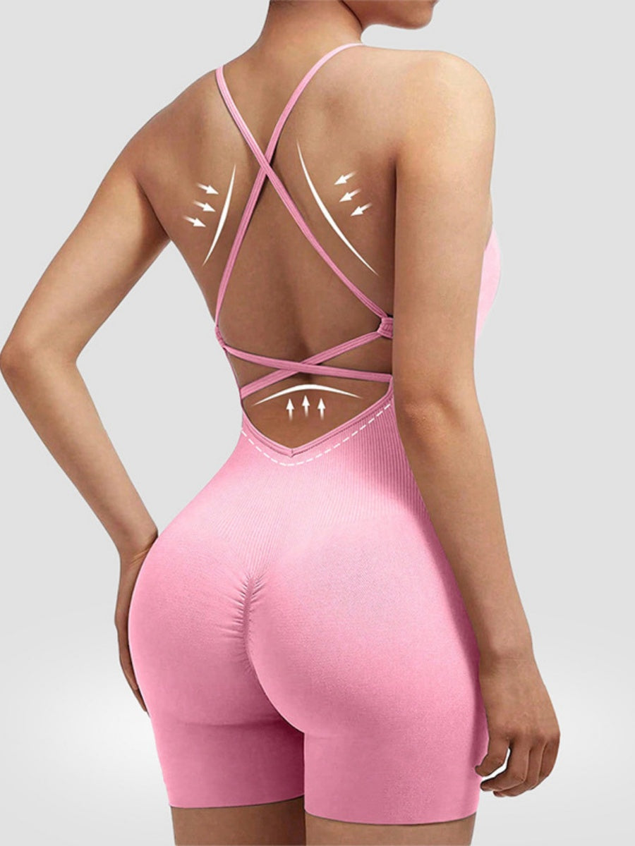 Backless Bandage Vest Yoga Sexy Hip Jumpsuits