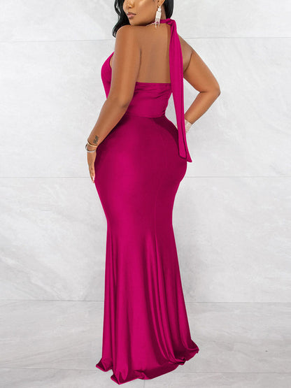 Halter Ruched Dress