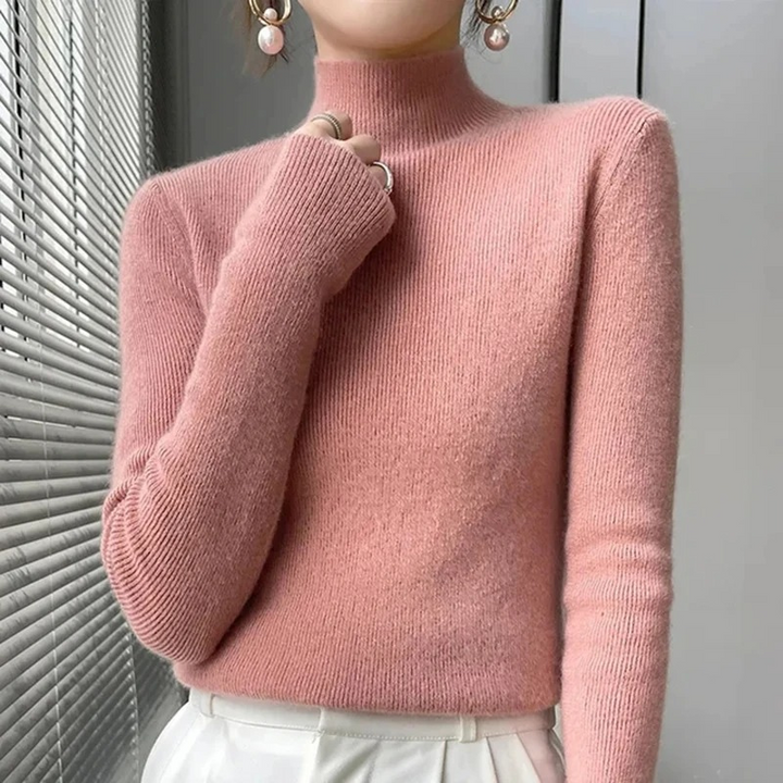 Jersey de cuello alto ajustado y grueso para mujer | Ideal para otoño/invierno