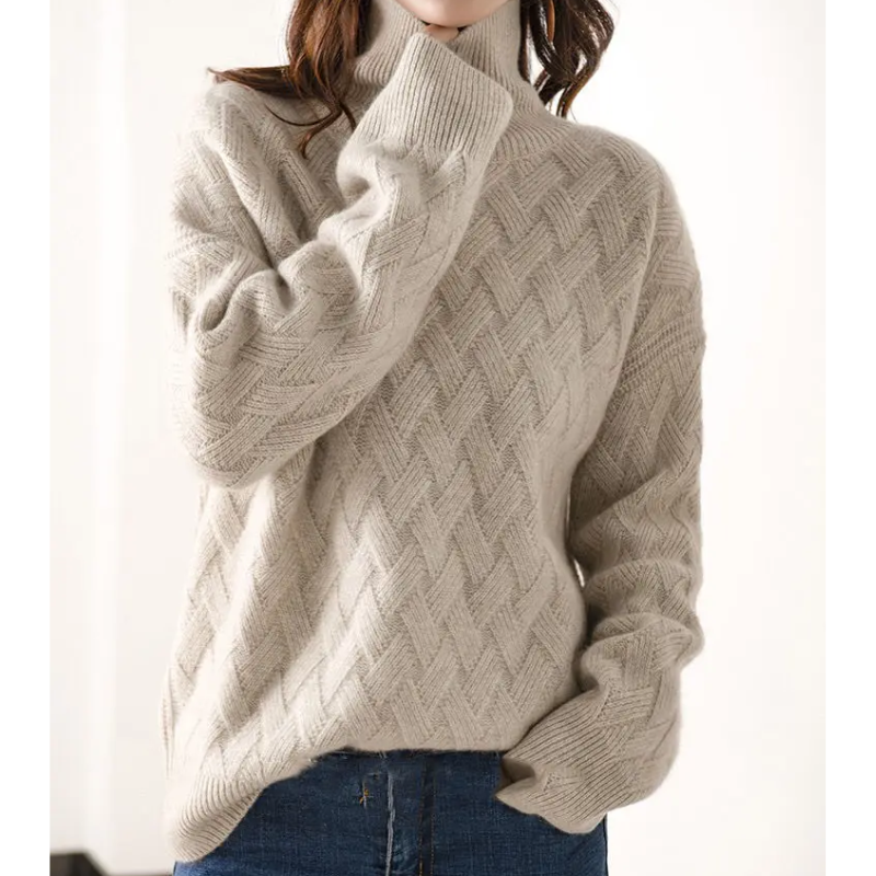 Jersey de punto grueso y moderno para mujer con estampado en zigzag | Ideal para otoño/invierno