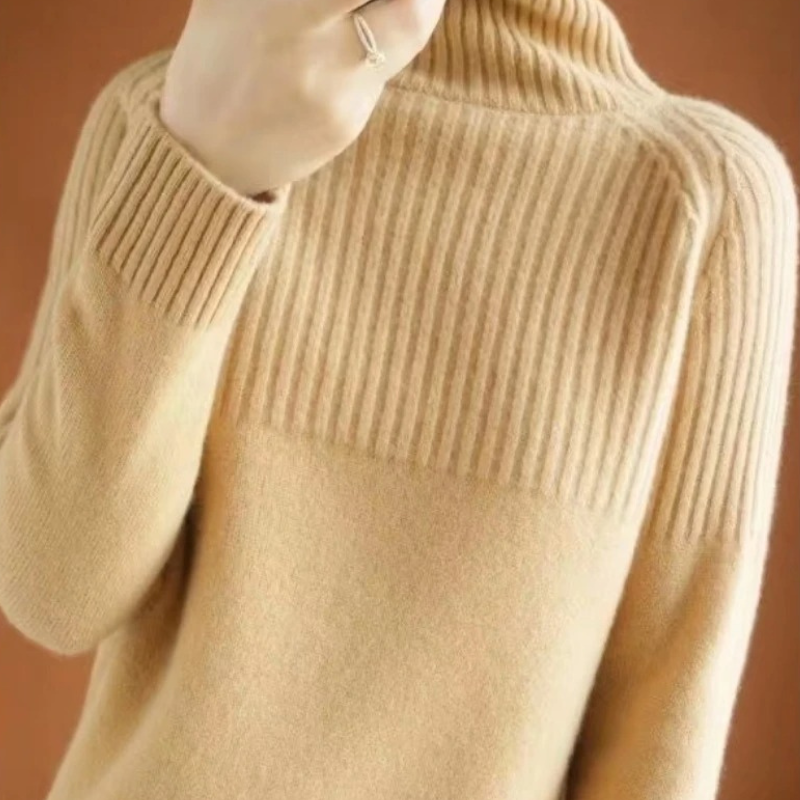 Suéter de cuello alto acanalado para mujer | Ideal para otoño/invierno