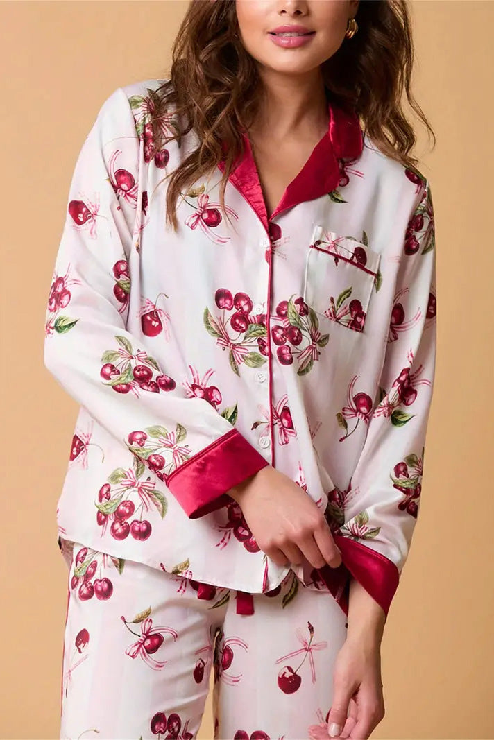 Conjunto de pijama con estampado de rayas navideñas