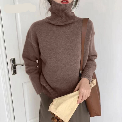 Jersey de cuello alto de punto suave para mujer | Ideal para otoño/invierno