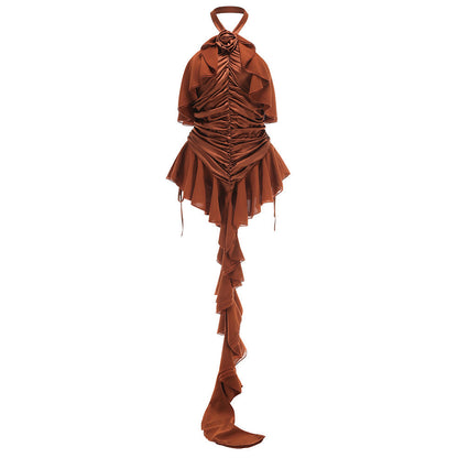 Minivestido tailandés chic con toques de rosa